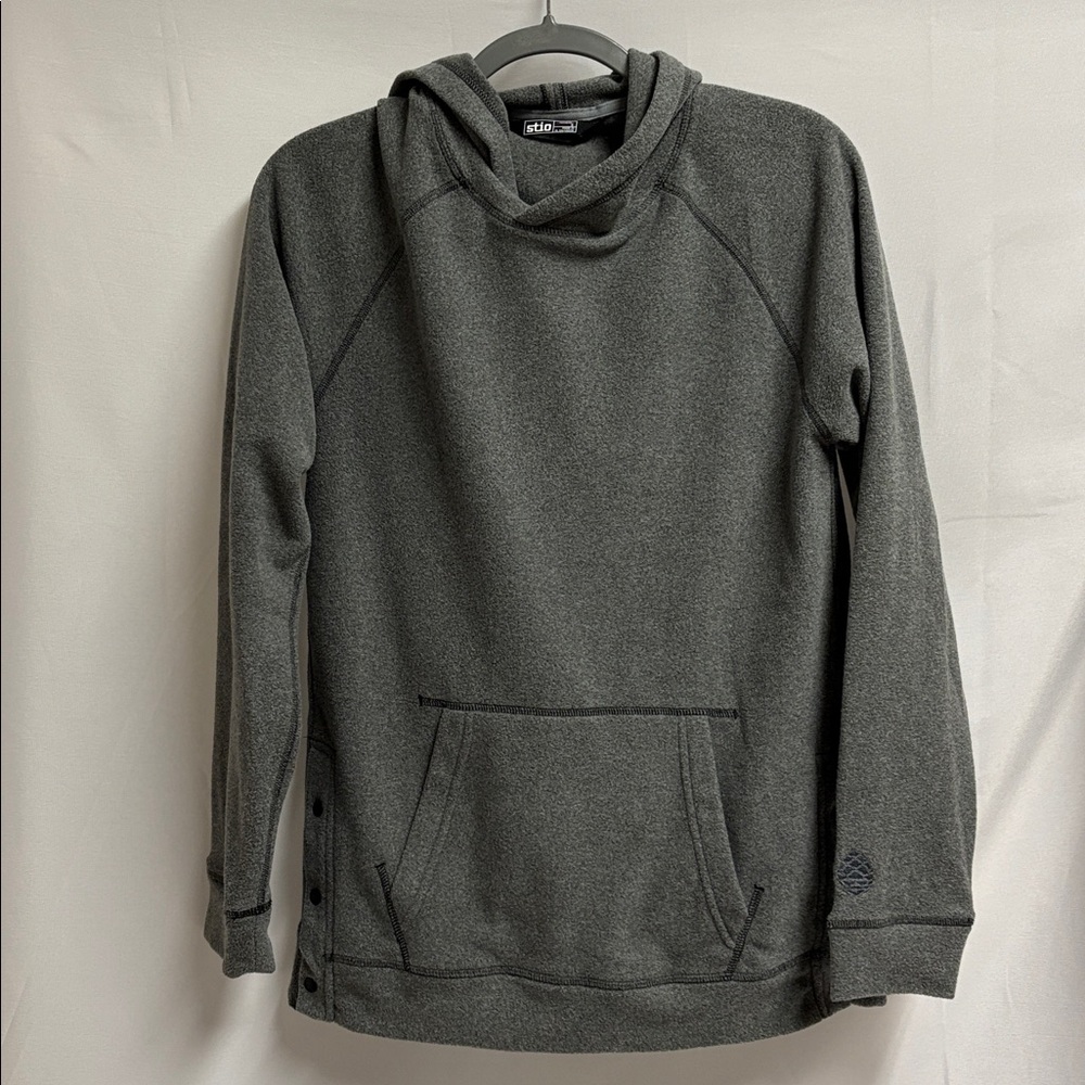 STIO Turpin Fleece Hooded Side Snap Pullover Gray Women's Size Small